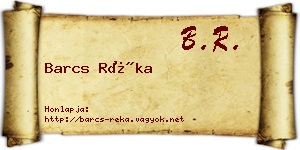 Barcs Réka névjegykártya